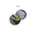 Blessed Beyond Measure Abstract Marble Blue & Gold Round Pins