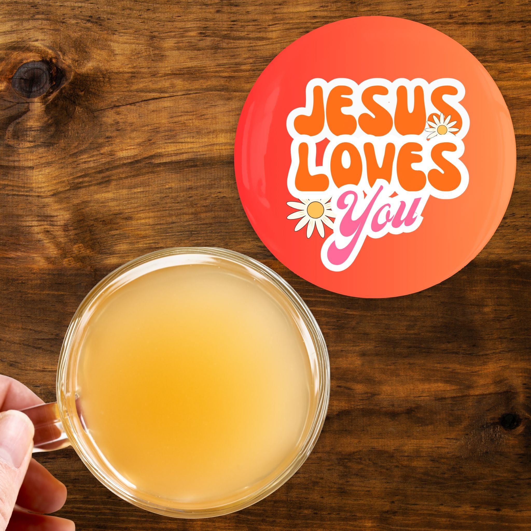 Jesus Loves You Daisies 3.5 Coasters