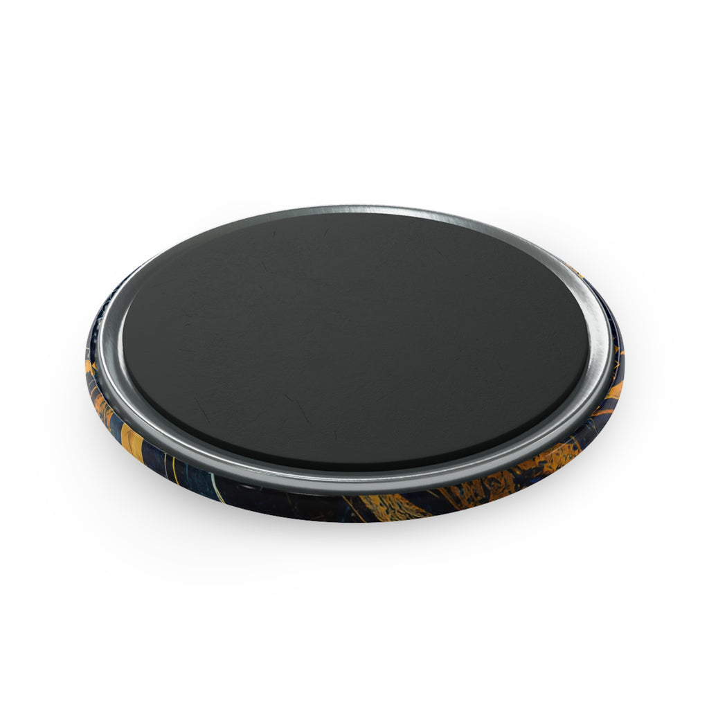 Blessed Beyond Measure Abstract Marble Blue & Gold Round Magnets